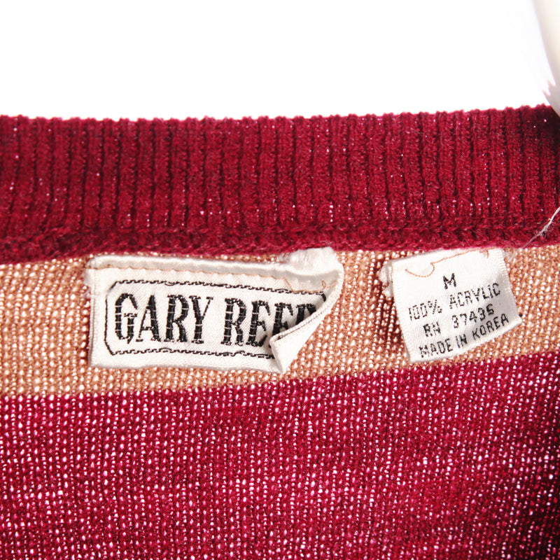 Burgundy Gary Reed Preppy Grandad Jumper - Medium