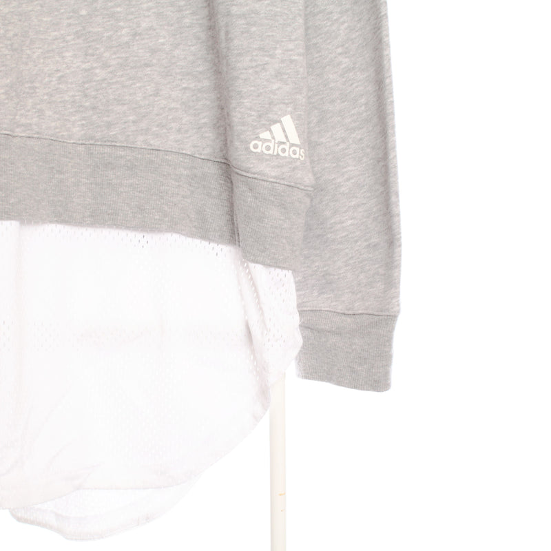Grey Adidas Mesh Bottom Sweatshirt  - XLarge
