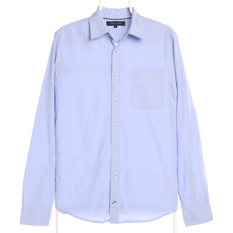 Tommy Hilfiger 90's Long Sleeve Button Up Striped Shirt Medium Blue