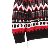 Black Unbranded Knitted Pattern Crewneck Jumper - Large