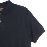 Lee Button Up Short Sleeve Polo Shirt Large Navy