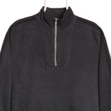Adidas 90's Quarter Zip Embroidered Collar Sweatshirt Small Grey