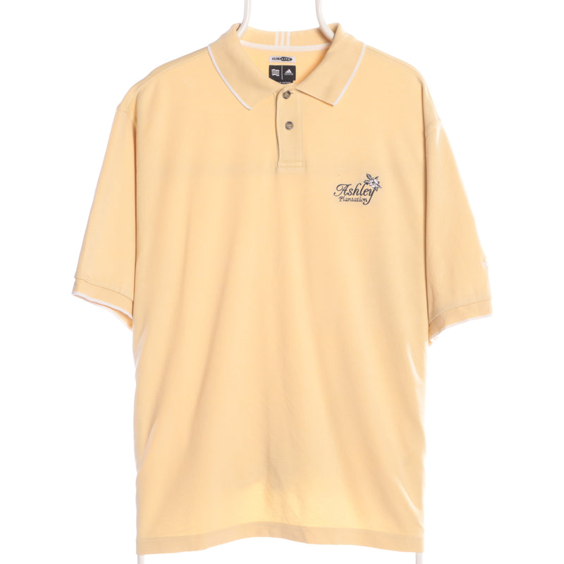 Yellow Adidas Short Sleeve Polo Shirt - Large