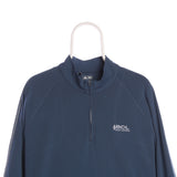 Adidas - Blue Embroidered Sports Quarter Zip Sweatshirt - XLarge
