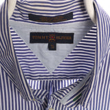 Tommy Hilfiger 90's Striped Button Up Long Sleeve Shirt Xlarge Blue