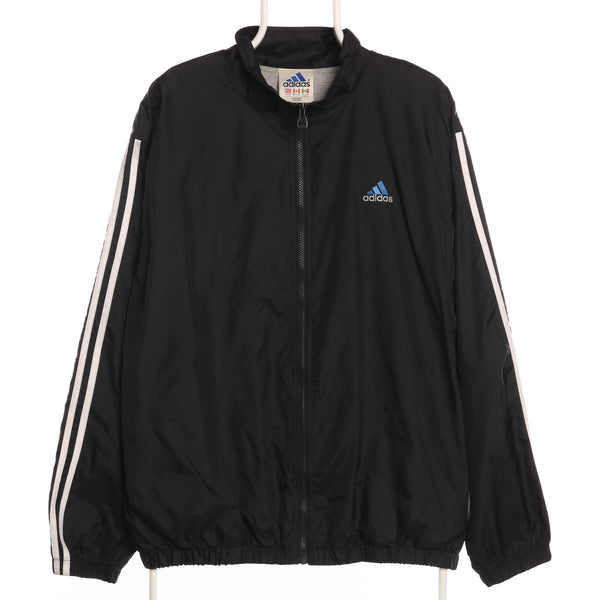 Adidas 90's Zip Up Windbreaker Coat Large Black