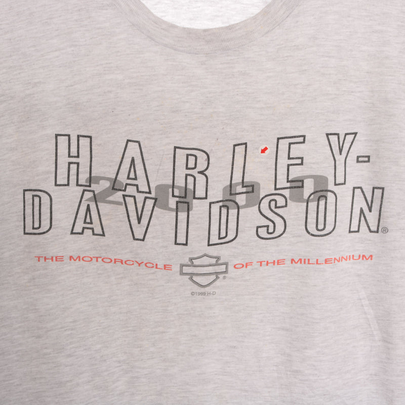 Harley Davidson 1999 90's Motorcycle Tshirt XLarge Grey