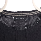 Nautica 90's Crewneck Knitted Cable Jumper Large Navy