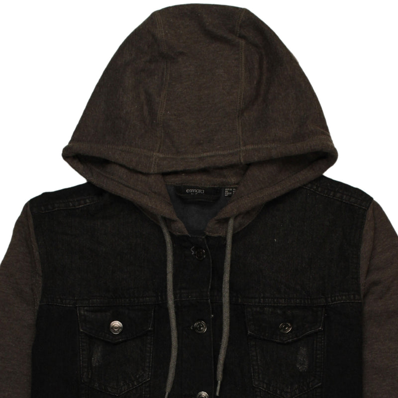 Esmara 90's Hooded Button Up Denim Jacket Medium (missing sizing label) Black