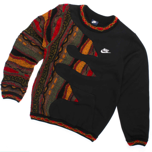 REWORK Nike X Coogi 90's Crewneck Single Stitch Swoosh Sweatshirt Medium Black