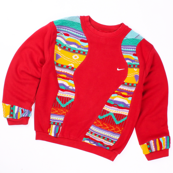 REWORK Nike X Coogi 90's Crewneck Swoosh Single Stitch Sweatshirt XXLarge Red