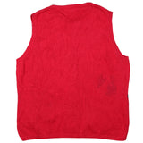 Crazy Horse 90's Vest Sleeveless Full Zip Up Gilet Large Red
