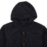 CuttingEdge 90's Hooded Wood Buttons Parka Small Black