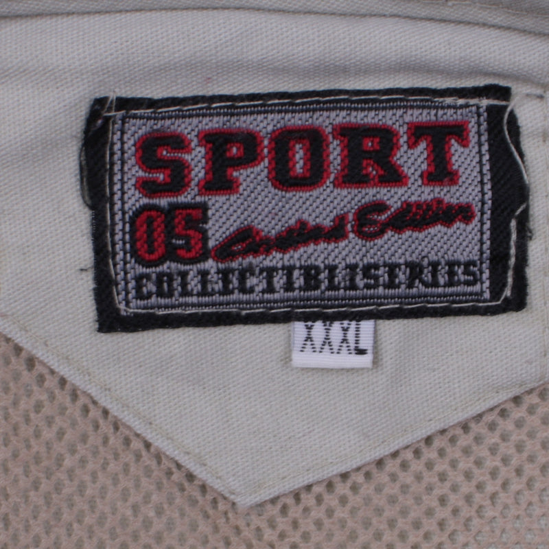 Sport 90's Vest Sleeveless Full Zip Up Gilet XXXLarge (3XL) Beige Cream