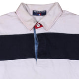 Peter Polo 90's Long Sleeves Quater Button Polo Shirt XLarge (missing sizing label) White
