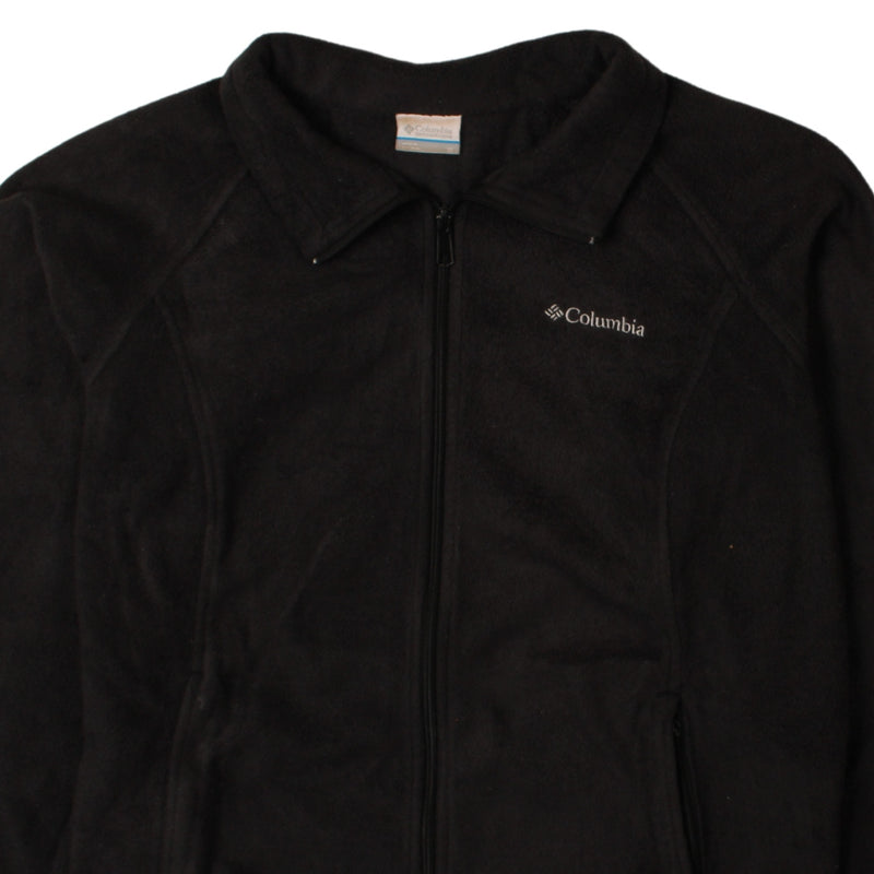 Columbia 90's Full Zip Up Spellout Fleece Jumper XLarge Black