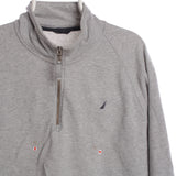 Nautica 90's Quarter Zip Single Stitch Sweatshirt Medium (missing sizing label) Grey